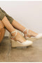Take Me Places Vegan Leather Espadrille Lace Up Wedges