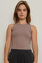 Round Neck Ribbed Cropped Tank
