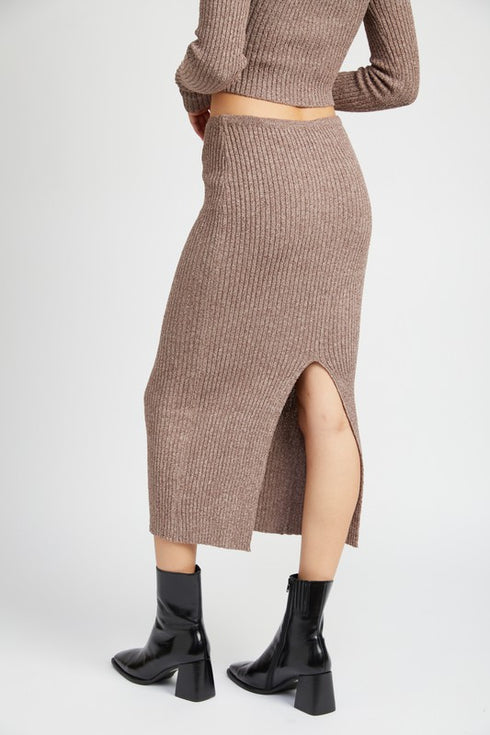 Maxi Knit Skirt with Back Slit