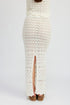FITTED CROCHET MAXI SKIRT WITH SLIT