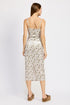PRINTED SPAGHETTI STRAP MIDI DRESS