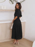 Tiered Surplice Half Sleeve Midi Dress