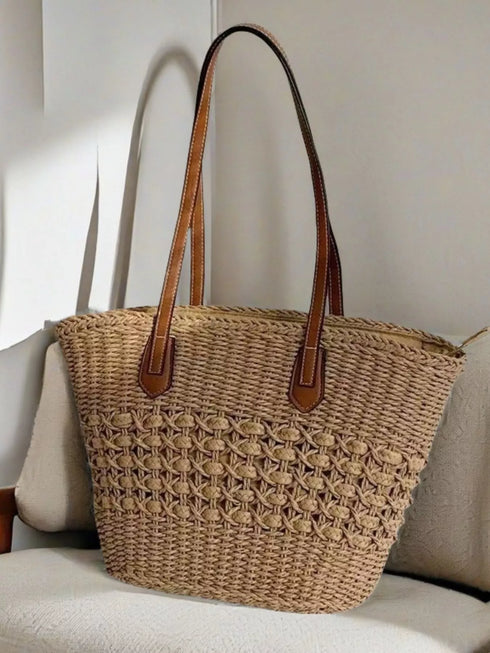 Woven Straw Shoulder Bag