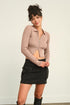 HYFVE Ribbed Double Zip Cropped Cardigan