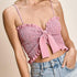 BiBi Ruffled Smocked Ribbon Detail Cami
