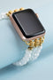 Luxury White Glass Bead Apple Watch Band