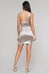 Glamorous One Shoulder Silver Mini Dress