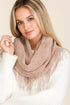 Taupe Fringe Infinity Scarf
