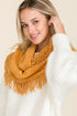 Mustard Fringe Infinity Scarf