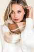 White-Brown Plaid Faux Fur Infinity Scarf