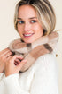 Beige-Brown Plaid Faux Fur Infinity Scarf