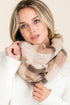 Beige-Brown Plaid Faux Fur Infinity Scarf