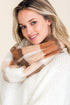 White-Brown Plaid Faux Fur Infinity Scarf