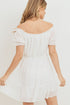 Blissful Flowerchild Off-Shoulder Puff Sleeve White Dress