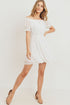 Blissful Flowerchild Off-Shoulder Puff Sleeve White Dress
