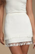 Sweet Lovely Ivory Woven Mini Skirt
