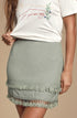 Sweet Lovely Sage Woven Mini Skirt