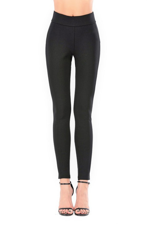 Stretchy High Waist Black Leggings