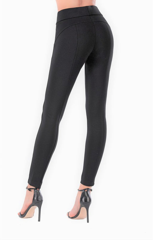 Stretchy High Waist Black Leggings