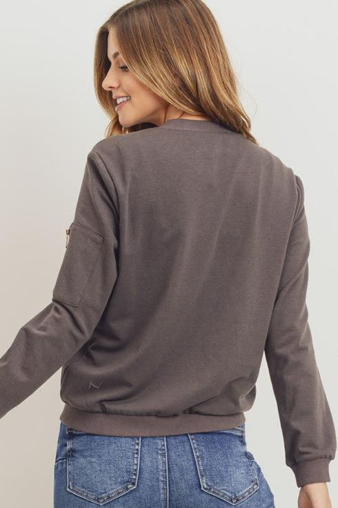 Street Chic Ash Olive Bomber Jacket