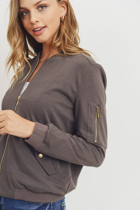 Street Chic Ash Olive Bomber Jacket