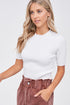 Innocence Light Cream Ribbed Knit Top
