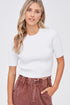 Innocence Light Cream Ribbed Knit Top
