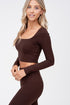 Chocolate Brown Scoopneck Crop Top