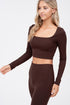 Chocolate Brown Scoopneck Crop Top