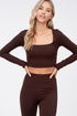 Chocolate Brown Scoopneck Crop Top