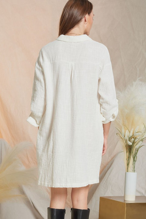 Madeline Ivory Shirt Dress