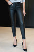 Black Faux Leather Skinny Jeans