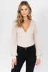 City Beige Long Sleeve Knit Bodysuit