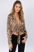 Sassy Satin Gold Leopard Blouse