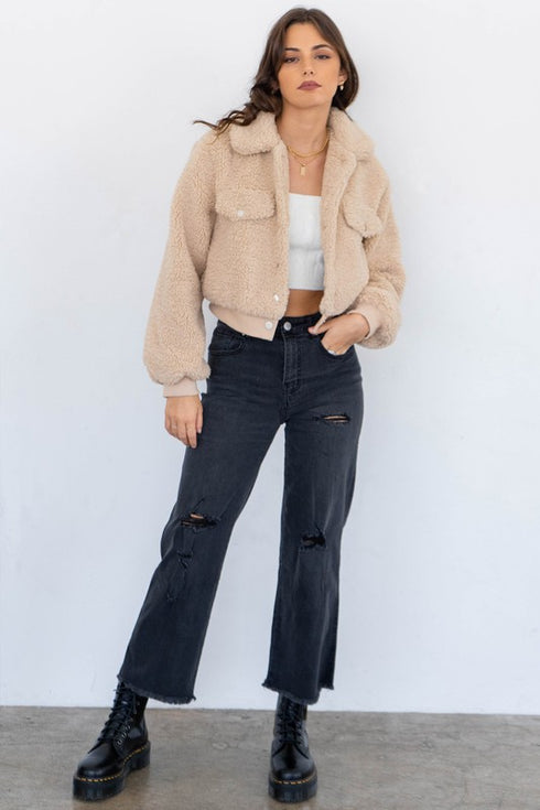 Warm Teddy Cropped Jacket