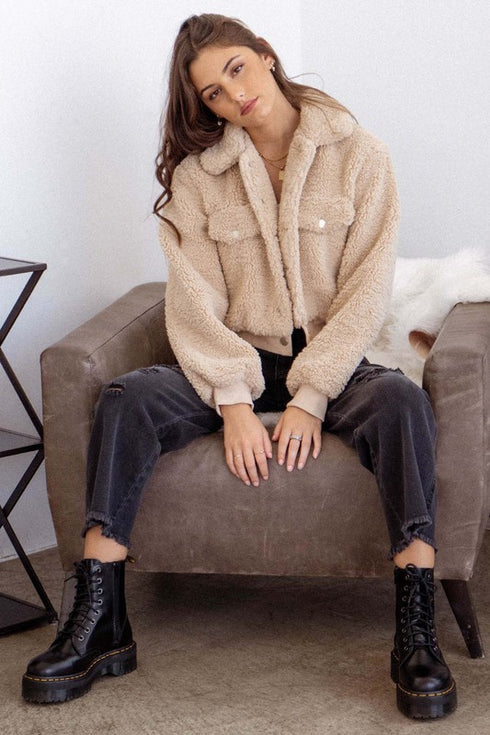 Warm Teddy Cropped Jacket
