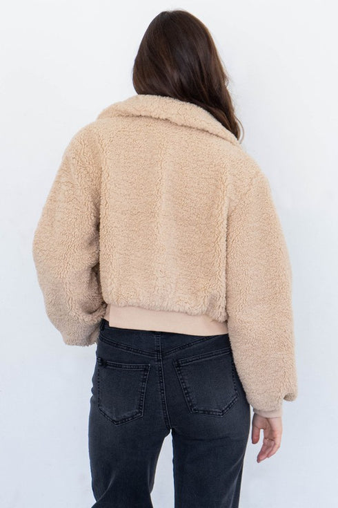 Warm Teddy Cropped Jacket