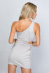 Jasmine Side Cut-Out Grey Shoulder Mini Dress