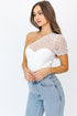 Lacey Shoulder White Bodysuit
