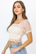 Butterfly Love Ivory Mesh Crop Top