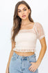 Butterfly Love Ivory Mesh Crop Top