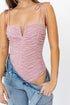 Secret Garden Shoulder Tie Lace Pink Bodysuit