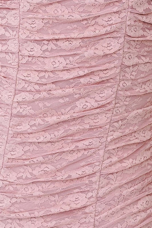 Secret Garden Shoulder Tie Lace Pink Bodysuit