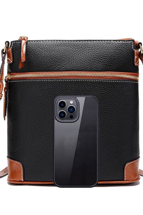 Classic Faux Leather Crossbody Bag