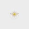 Flower Shape Zircon Platinum-Plated 925 Sterling Silver Ring
