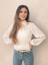 When in Rome Off-White Lace High Neck Top