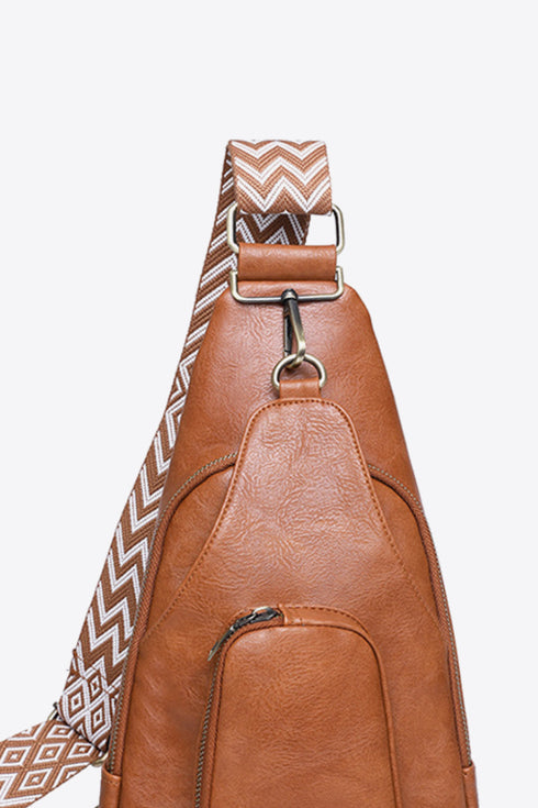 Camping Trip Faux Leather Sling Bag