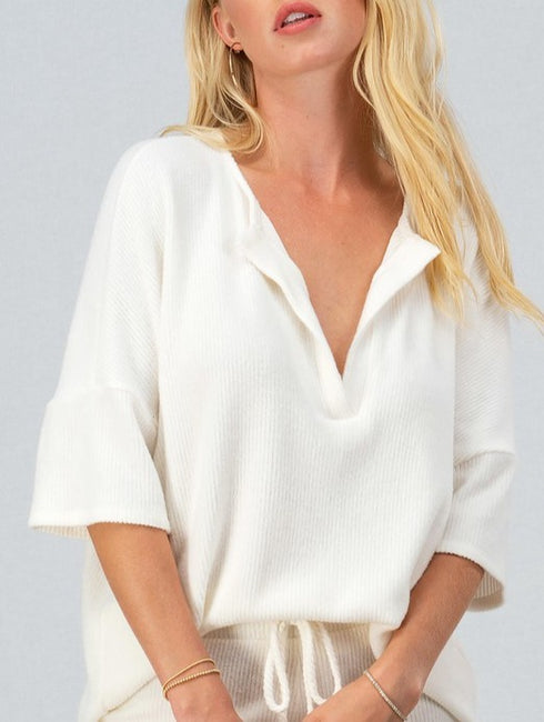 Super Soft Ivory Knit Dolman Top