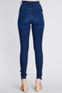 5 Button High-Waisted Dark Blue Jeans