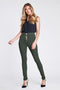 5 Button High-Waisted Olive Green Jeans